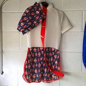 Carol Evans Penneys Vtg Dress Girls Anchor Short Sleeve Brady Bunch